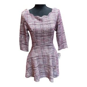 Xtraordinary Purple Tweed Balletcore Fairycore Womens Dress Size Medium NWT